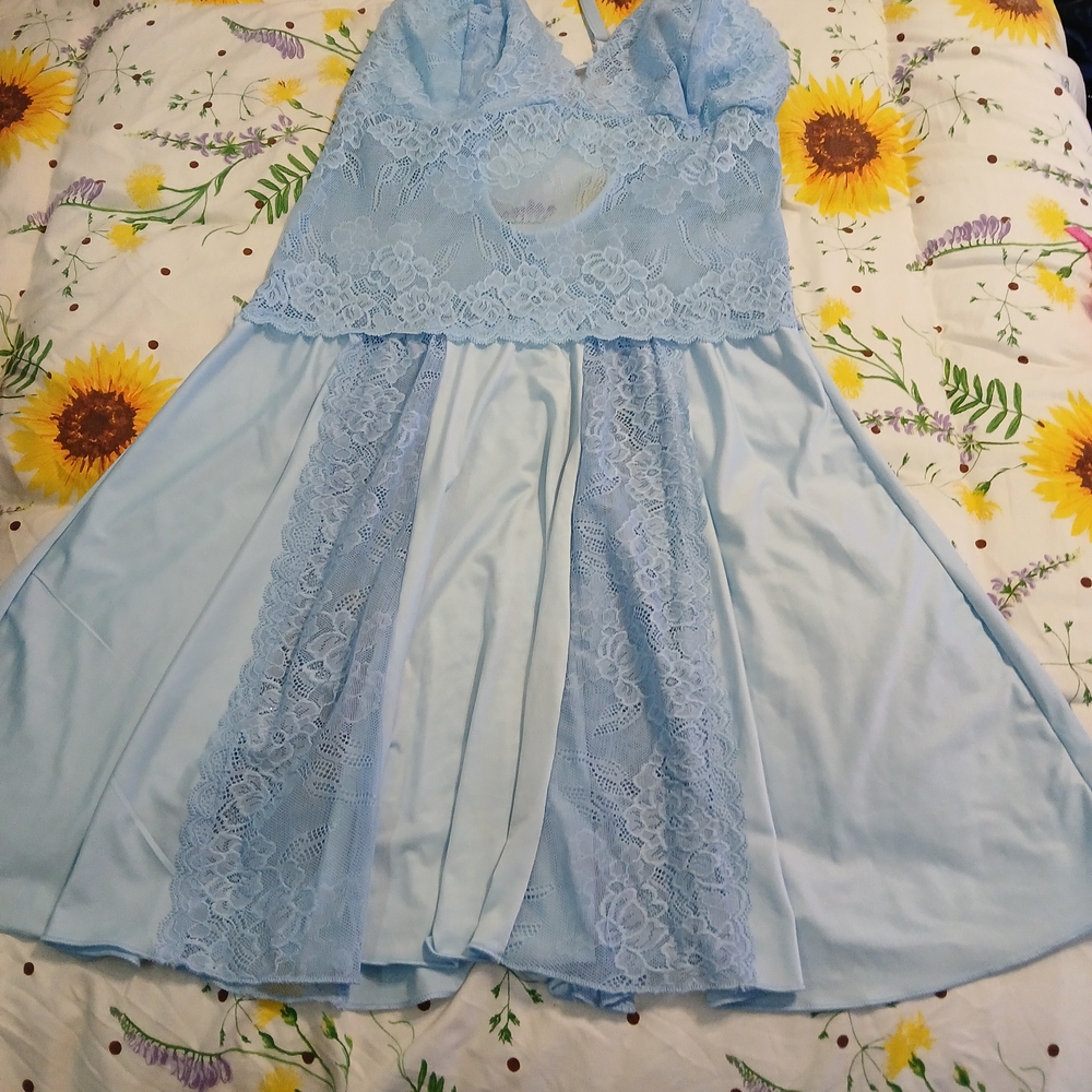Elegant Blue Lace Dress